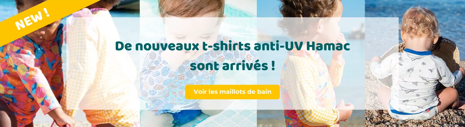 T-shirt Anti-UV bébé Hamac couches lavables de bain